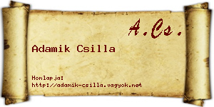 Adamik Csilla névjegykártya