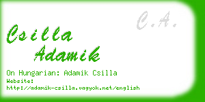 csilla adamik business card